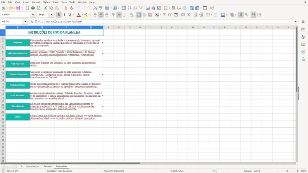 Instruções – Controle financeiro Excel – Planilha grátis (2026)