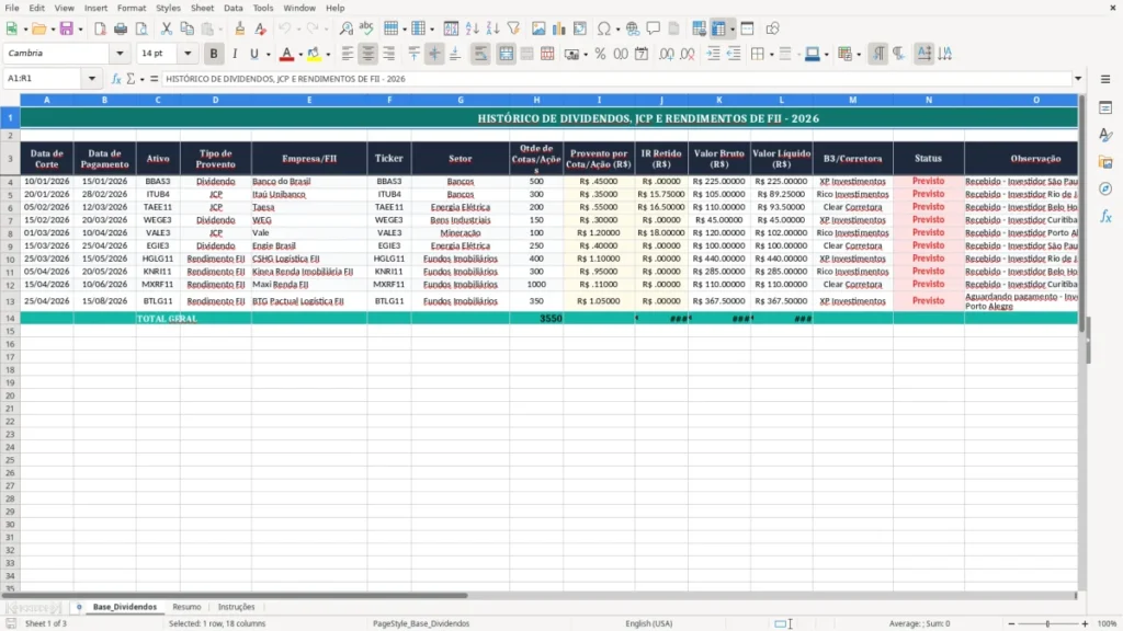 Base_Dividendos – Dividendos Excel – Planilha Grátis (2026)