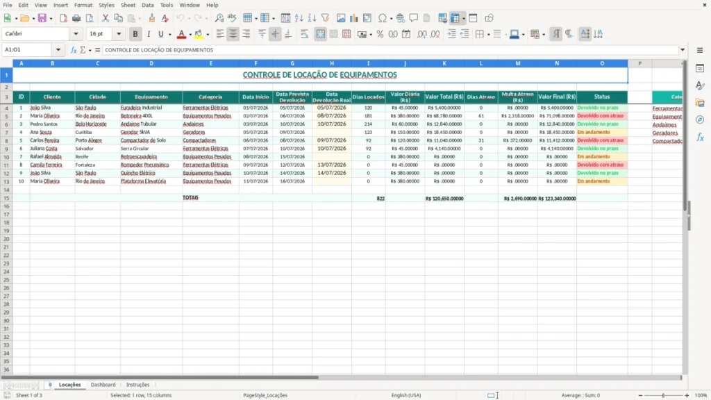Locações – Locação Equipamentos Excel – Planilha Grátis (2026)