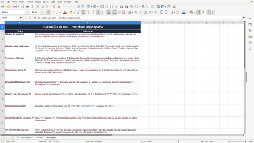 Instruções – Agenda de Contatos Excel