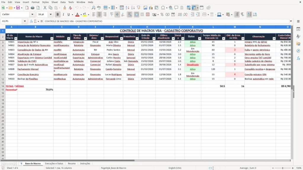 Base de Macros – VBA Excel – Planilha Grátis (2026)