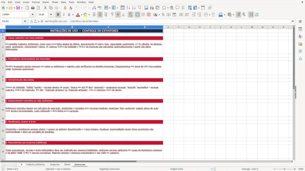 Instrucoes – Controle de Extintores em Excel