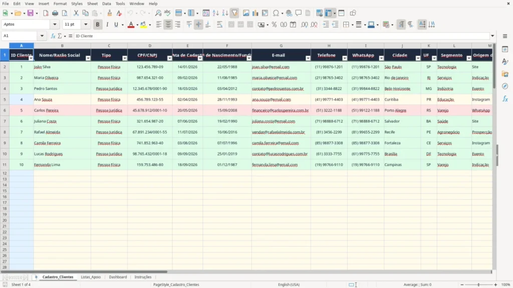Cadastro_Clientes – Cadastro de clientes Excel – Planilha VBA (2026)
