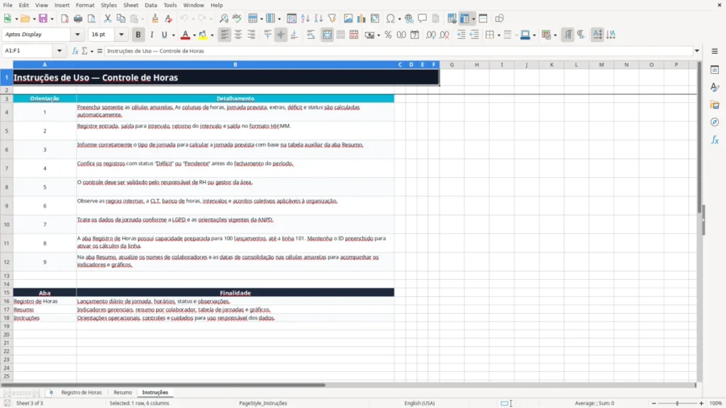 Instruções – Controle de Horas Excel – Planilha Grátis (2026)